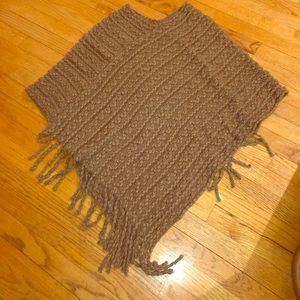 Soft brown poncho size small